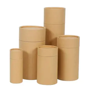 Boîte de papier ronde de différentes tailles biodégradable personnalisée grands conteneurs cadeau kraft artisanat tube de papier d'emballage en carton