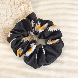 Chouchou élastique Style français pour femmes, 1 pièce, accessoire cheveux Vintage et élégant, bandes florales, accessoire pour dames - Product Image 3
