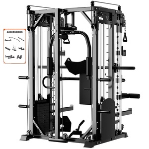 Thiết bị tập thể dục Squat Rack đa chức năng trạm cáp chéo Smith máy với ngực trở lại cánh tay tập luyện sức mạnh Đào Tạo - Product Image 2