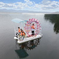 Bateau à pédales de loisirs, bateaux à pagaies en fibre de verre, jeux, équipement de parc d'attractions aquatiques