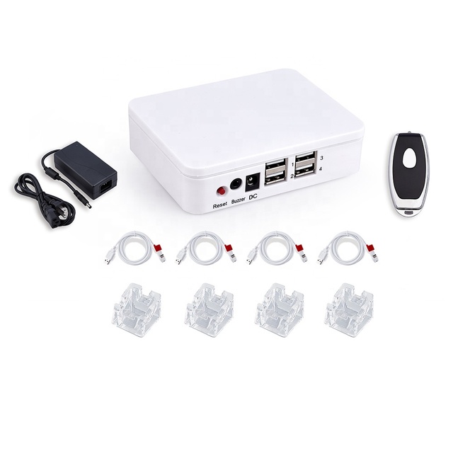 4 USB Stand Security Device Controller Alarm System for Cell Phone Tablets Anti Theft Displays for Retail Shops