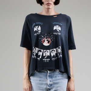 Supplier Kaos Pria Huili Oem Custom Graphic Print Bahan Katun Tebal, Model Boxy Fit, Vintage Washed Distressed - Product Image 3