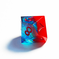 Jeu de société polyédrique à bord pointu rouge et bleu personnalisé dés chargés en stock