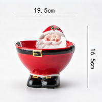 Gamelle en céramique pour chat, surélevée, motif Père Noël, pour la protection du cou, gamelle en céramique pour animaux de compagnie, gamelle pour nourriture pour chat