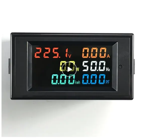 Medidor de frecuencia de energía eléctrica LCD Digital, monitor de CA 6 en 1, 110V, 220V, 380V, 100A, Factor de corriente de voltaje activo KWH