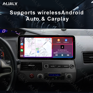 Aijia กรอบวิทยุติดรถยนต์แอนดรอยด์12.3นิ้วสำหรับ <span class=keywords><strong>Honda</strong></span> <span class=keywords><strong>Civic</strong></span> 2006-2011 CarPlay แบบไร้สาย Android GPS วิทยุอัตโนมัติ - Product Image 3