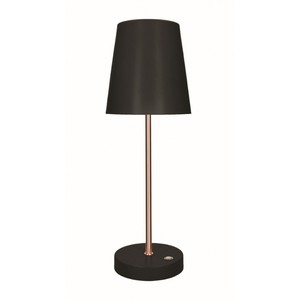 Lampe tactile Altair à LED, base en métal noir et or rose, lampe de table moderne - Product Image 1