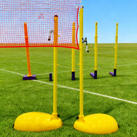 Poteau de filet de badminton portable extérieur avec équipement d'entraînement à roues pour utilisation sur le terrain