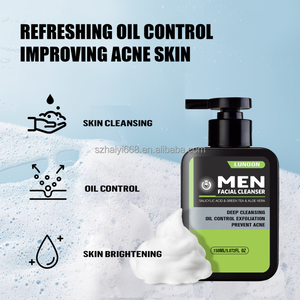 Nettoyant visage à l'extrait d'<span class=keywords><strong>aloe</strong></span> <span class=keywords><strong>vera</strong></span> <span class=keywords><strong>pour</strong></span> hommes, nettoyant anti-acné, contrôle de l'huile, rétrécissement des pores, nettoyant moussant rapide <span class=keywords><strong>pour</strong></span> le visage - Product Image 3