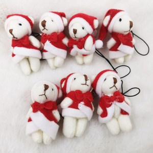 ตุ๊กตาหมีคริสต์มาส ตุ๊กตาหมีเท็ดดี้ ผ้าพลัฌ PP Cotton บรรเทาความเครียด ขนาด 4.5 ซม. ของขวัญแต่งงาน กล่องของขวัญ อุปกรณ์เสริม คริสต์มาส ซักได้ - Product Image 2