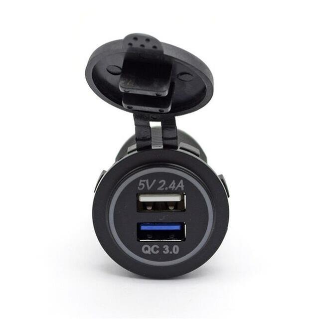 Hot-selling Aftermarket Mobile Phone Charger DS2019 5V 24A + QC3.0 Fast Charging LED Light Wired Connection Easy Installation