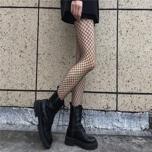 Black Fishnet Stockings Women Thigh High Transparent Cotton Solid Color Summer Autumn Winter Wear - Product Image 2