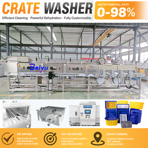 Machine à laver les caisses logistiques industrielles et les bacs en plastique Baiyu avec nettoyage par immersion et séchage à l'air, machine à laver les palettes - Product Image 1