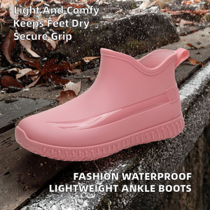 Nouvelles bottes de pluie légères en PVC à la mode, antidérapantes, résistantes à l'usure, imperméables, chaussures basses de loisirs pour femmes, automne - Product Image 2