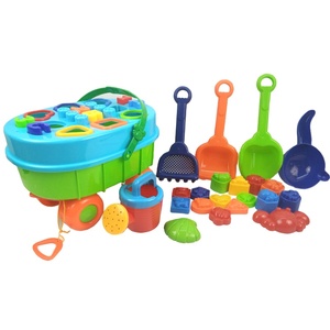 <span class=keywords><strong>funny</strong></span> beach pull car educational plastic toy blocks summer sand kids beach toys with plastic molds - Product Image 1