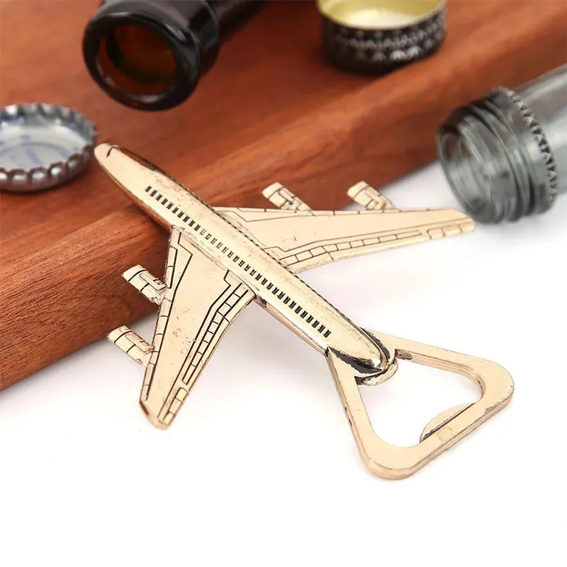 Medal Personalized Wine 3D Airplane Shape Bottle Opener Manufacturer Custom Logos Retro Plane Openers Aircraft Wedding Souvenirs