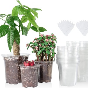 Clear Nursery Pots with Drainage Holes Flexible Plastic Seed Starting Pots for Home <b>Vegetable</b> Gardening Farmhouse Design - Product Image 3