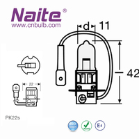 Feu avant de moto led 6V, ampoule halogène, H3, 6V, 55W, 2 pièces
