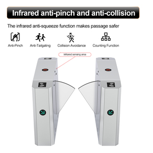 Système de contrôle d'accès par reconnaissance faciale et lecteur de code QR, tourniquet à barrière rabattable - Product Image 6