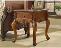 Table d'appoint carrée de style antique moderne en bois massif, table basse de salon de style américain, table de téléphone d'angle