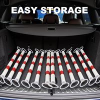 Barrière de sécurité routière rétractable en PVC de haute qualité avec cône et tige de connexion, réfléchissante pour le contrôle du trafic