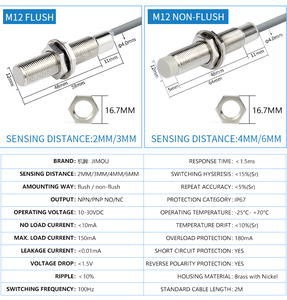 เซ็นเซอร์วัดระดับน้ำแบบ Capacitive โลหะ Balluff IFM M12 สำหรับ M18 PNP สำหรับเครื่องจักรบรรจุภัณฑ์ - Product Image 4