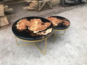 Table basse en bois de palissandre naturel et pieds en métal, taille et couleur personnalisées, LIVRAISON RAPIDE - HAUTE QUALITÉ - PRIX DE GROS - Product Image 2