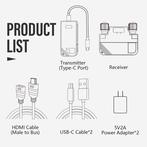 ชุดส่งสัญญาณและรับสัญญาณไร้สาย 100M รองรับ HD MI แบบไร้สาย ชุดขยาย Type-C ความละเอียด 1080P สำหรับโทรศัพท์ กล้อง STB ไปยังโปรเจคเตอร์ ทีวี - Product Image 6