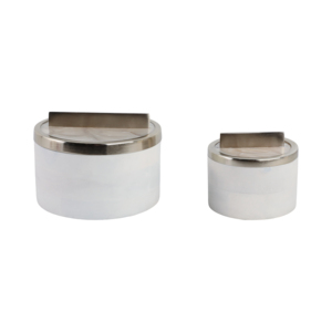 Scatole Decorative Rotonde con Coperchio Rimovibile per Arredamento Casa, Organizzatore per Gioielli e Ricordi, Design Minimalista per Tavolo Console - Product Image 1