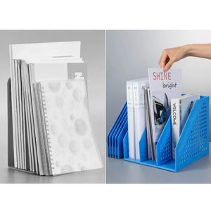 Hộp Đựng Hồ Sơ Tạp Chí Hộp Đựng Để Bàn Linh Hoạt Tiết Kiệm Không Gian Hộp Đựng 4 Ngăn Dọc - Product Image 4