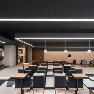 Tùy chỉnh hiện đại trang trí tuyến tính <span class=keywords><strong>LED</strong></span> ánh sáng lịch thi đấu hình chữ nhật treo mặt dây chuyền với thanh dài Hệ thống hình chữ nhật treo ánh sáng - Product Image 5