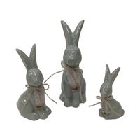 Oeuf de lapin en céramique pour le printemps Pâques Accessoires de table pour enfants Objets décoratifs pour la maison ou le bureau
