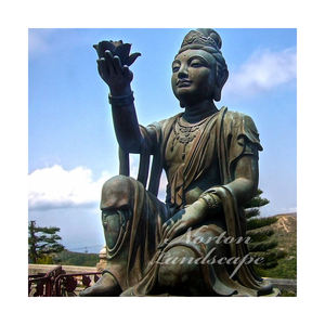 Decorazione esterna di lusso grande rame bronzo Zen <span class=keywords><strong>Buddha</strong></span> meditando statue da giardino - Product Image 2