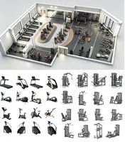 Ensemble complet d'équipements de fitness commerciaux pour club de 300 mètres carrés, machines de sport professionnelles, solution de fitness tout-en-un, CE