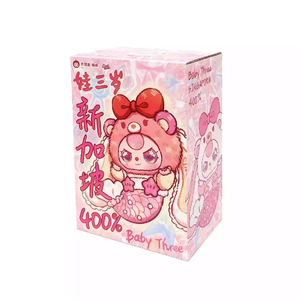 100% Original Baby Three Singapore Edición Limitada 400% Caja Sorpresa de Peluche con Temática Animal, Adorable Muñeco Decorativo, Regalo - Product Image 1