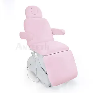 Cosmetic Facial Spa 3/4 Motors Cosmetic Chair Beauty Salon PVC Leather Electric Cosmetic Bed Beauty Salon Facial Bed Pink