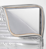 Sacoche pour ordinateur portable élégante de 14 pouces gris argenté, housse de rangement numérique en nylon moderne et à la mode, coque d'ordinateur portable simple et durable