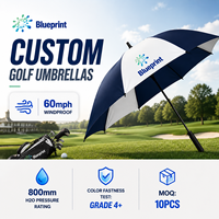 Payung Golf Anti Air Anti Angin 60mph, Desain Kartun, Proteksi UV UPF50, Otomatis Penuh, Mewah, Custom, Cetak Logo Sesuai Pesanan