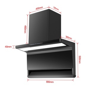 Cappa Aspirante da Cucina a Parete a Forma di 7 con Motore, Alloggiamento in Vetro Temperato, Uso Domestico, Grande Potenza di Aspirazione - Product Image 1