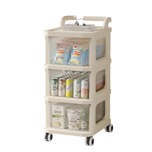 Étagère de rangement domestique en gros, meuble de rangement pour jouets d'enfants, étagère mobile avec roulettes, conteneur en plastique - Product Image 2