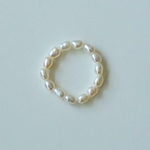 Natural White Freshwater Baroque Square Pearl Circle Adjustable Stretch <strong>Rings</strong> Freshwater Pearl <strong>Ring</strong> <strong>Stack</strong> - Product Image 5
