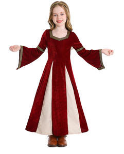 Costume de princesse médiévale rétro vert foncé pour enfants filles Halloween Renaissance robe Fantasia déguisement vêtements de fête TV film - Product Image 4