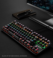 LEAVEN K550 Keyboard Mekanis Punk 87 Tombol USB Tipe-c RGB Backlit Keyboard Profesional Kantor Kompetisi Game Yang Dapat Diprogram