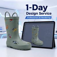Bottes de pluie légères et souples en caoutchouc naturel pour filles, motif cygne, imperméables, type Wellington, pour tout-petits et enfants, support OEM ODM