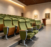Chaise d'auditorium rembourrée avec tablette d'écriture pliable, accoudoir en bois, siège de théâtre robuste pour salle de conférence universitaire