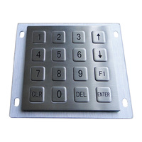 Clavier robuste en acier inoxydable industriel, étanche, anti-vandalisme, avec 16 touches encastrées