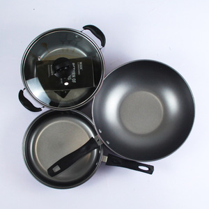 Sartén de Acero Inoxidable SS304 al por Mayor, Juego de Utensilios de <span class=keywords><strong>Cocina</strong></span> con Tapa de Vidrio, Compatible con <span class=keywords><strong>Inducción</strong></span>, para Uso en Cocinas de Hotel - Product Image 4
