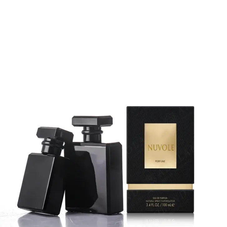Luxus Flat Square 30ml 50ml 100ml Parfüm öl Glas Sprüh flasche Frosted Black With Box