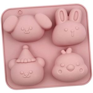 Moule en silicone écologique à 4 cavités, motif lapin et poulet de dessin animé, pour bougies faites à la main, réutilisable, outil de cuisson DIY, pour gâteaux, savons, résines, OEM/ODM - Product Image 3