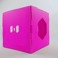 Boîte pliable pour animaux de compagnie en plastique recyclé, empilable, avec impression personnalisable, cage de transport pour animaux